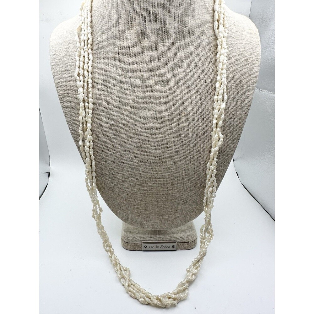 Vintage Multistrand Rice Pearl Necklace 31”